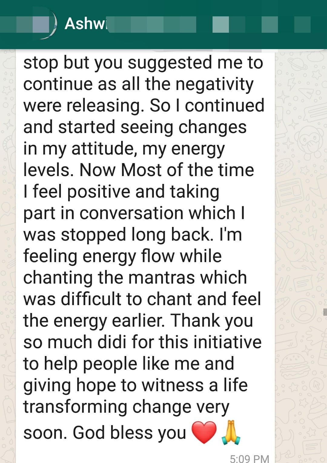 Student feedback screenshot 2