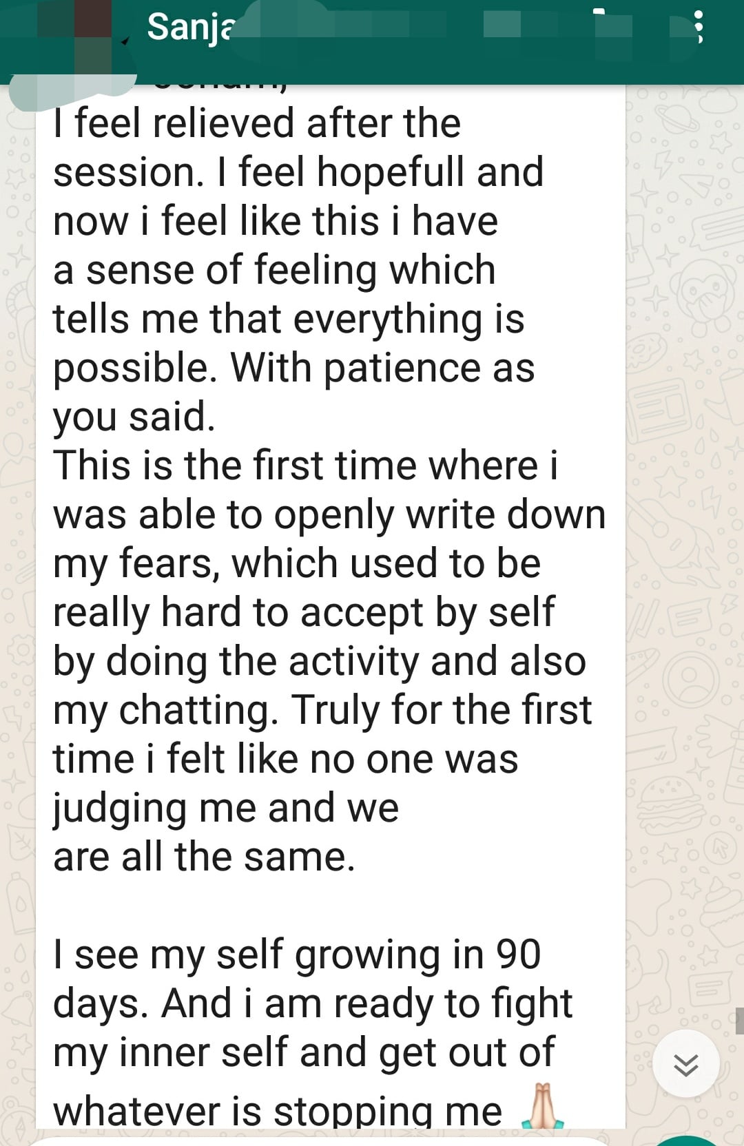 Student feedback screenshot 11